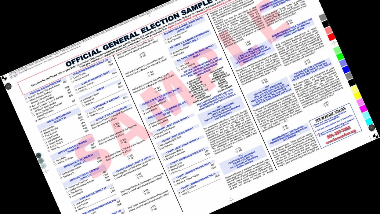 2016 Broward County sample ballot