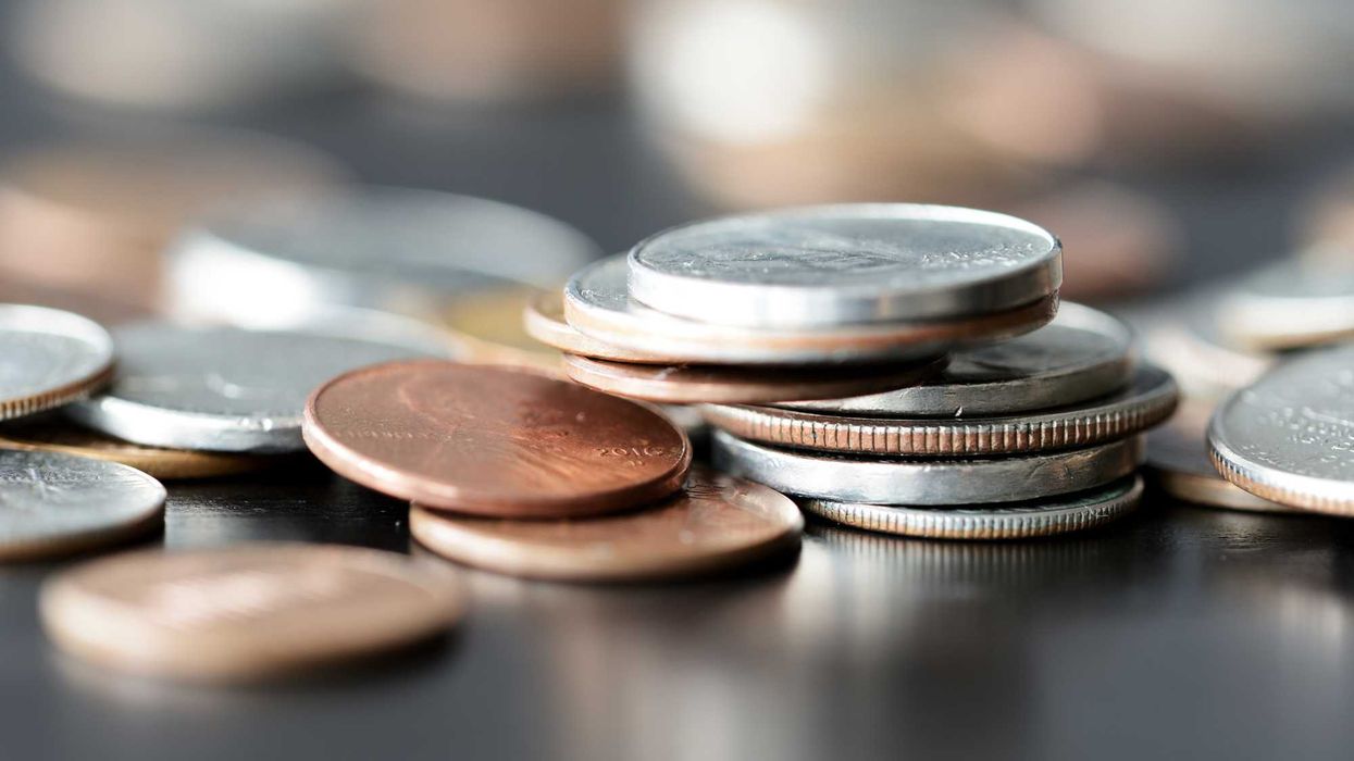 A close up of American coins.