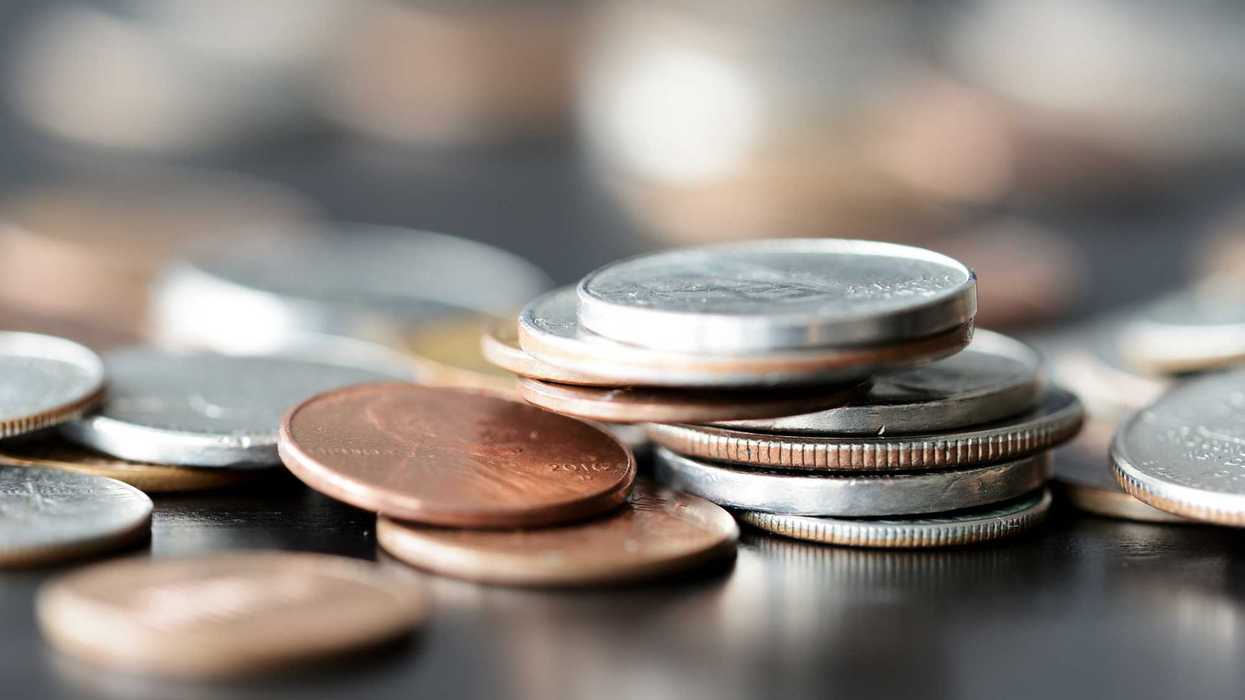 A close up of American coins.