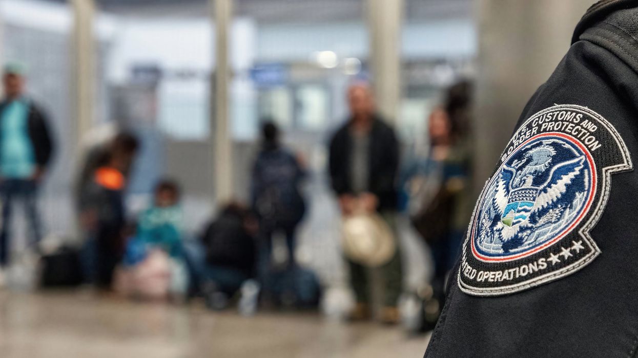 A close up of the Immigration and Customs Enforcement badge.