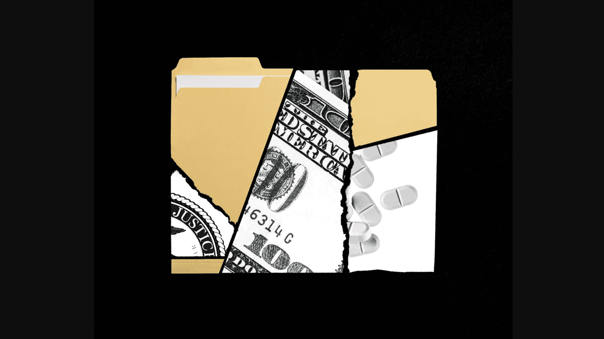 A collage within a manilla folder.