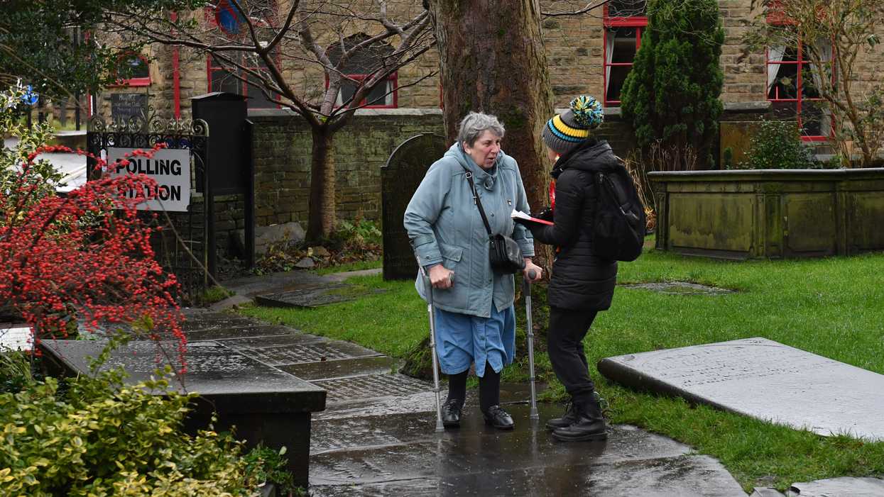A Labour canvasser and a British voter