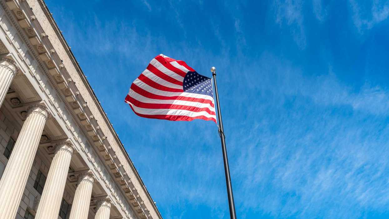 A U.S flag flying.