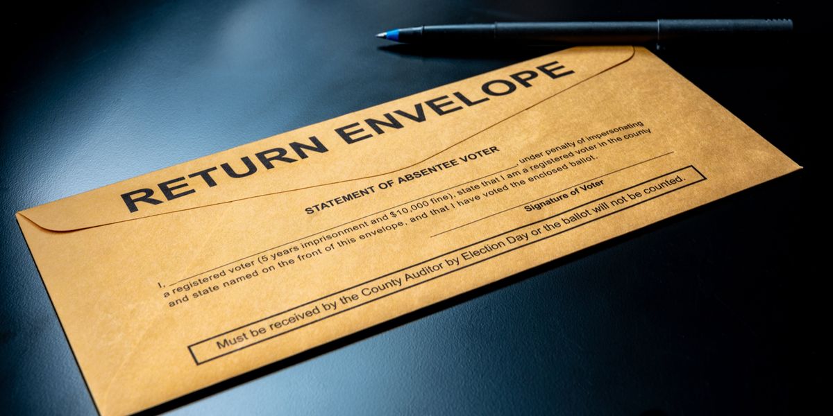 Absentee ballot return envelope