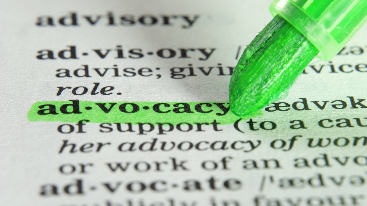 Advocacy definition highligted in dictionary