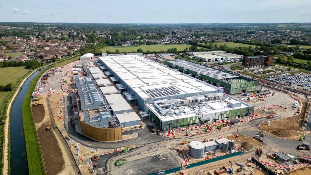 Aerial view of a large Google Data Center