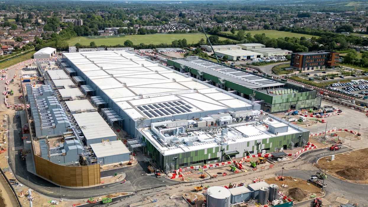 Aerial view of a large Google Data Center
