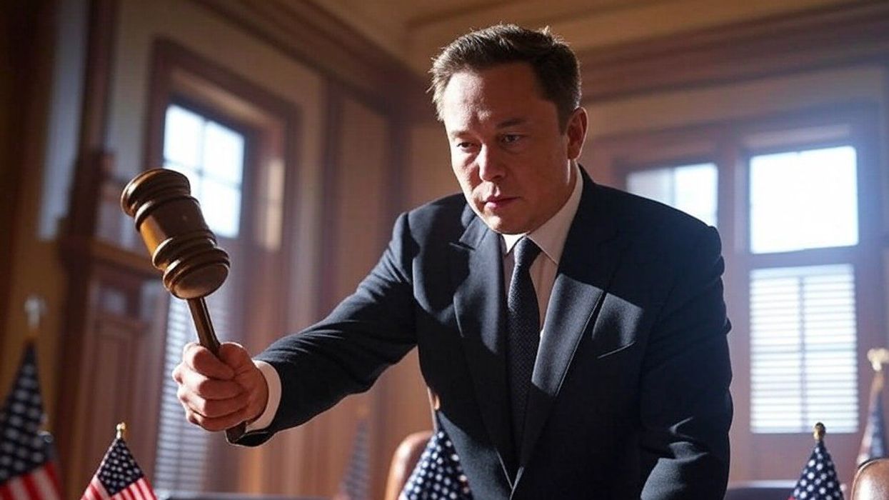 AI Elon Musk wielding a gavel