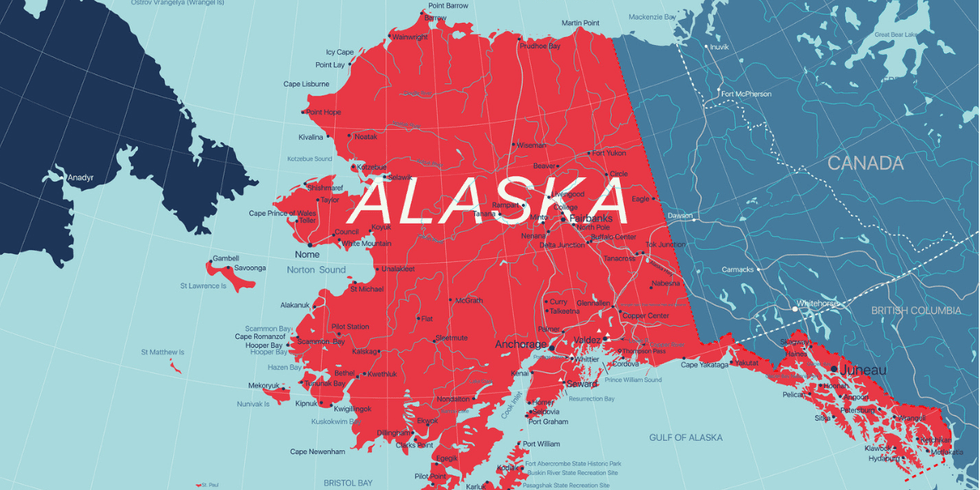 alaska on a map