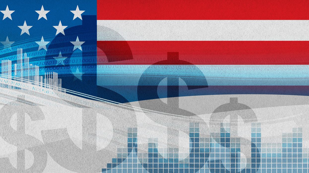 American flag and business imagery