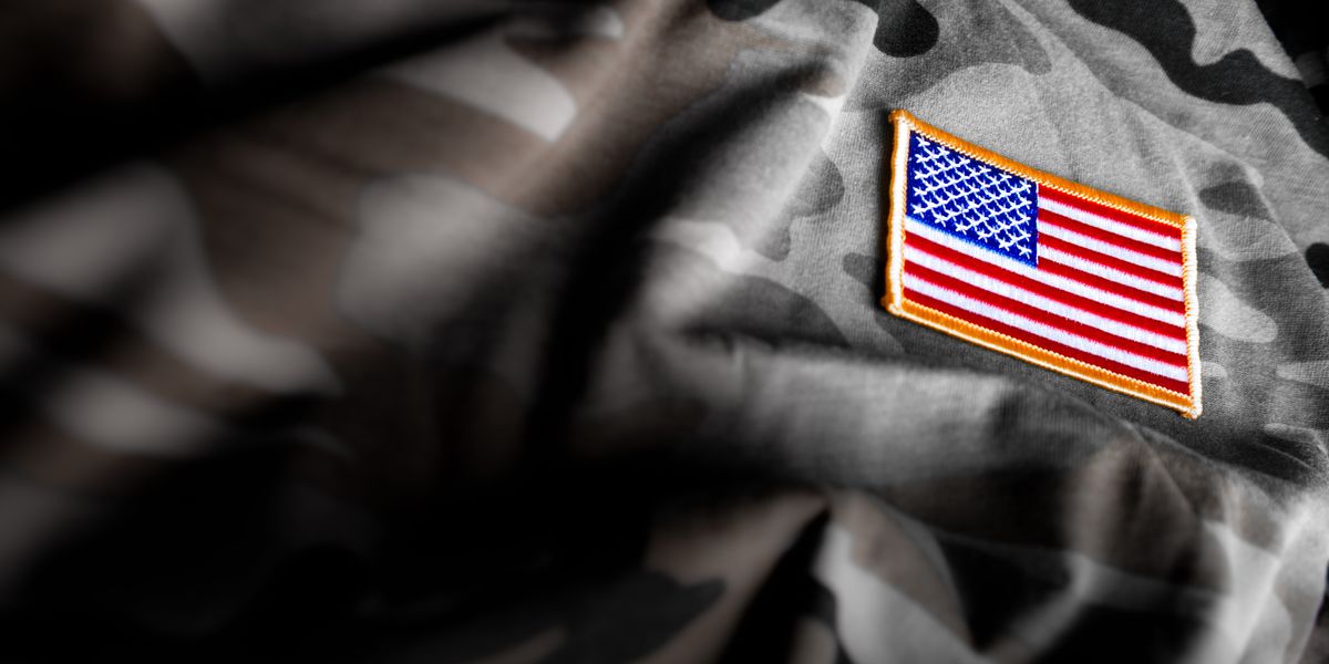 American flag on a military uniform