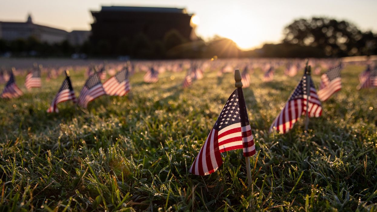 American flags on the National Mall in Washington, D.C.