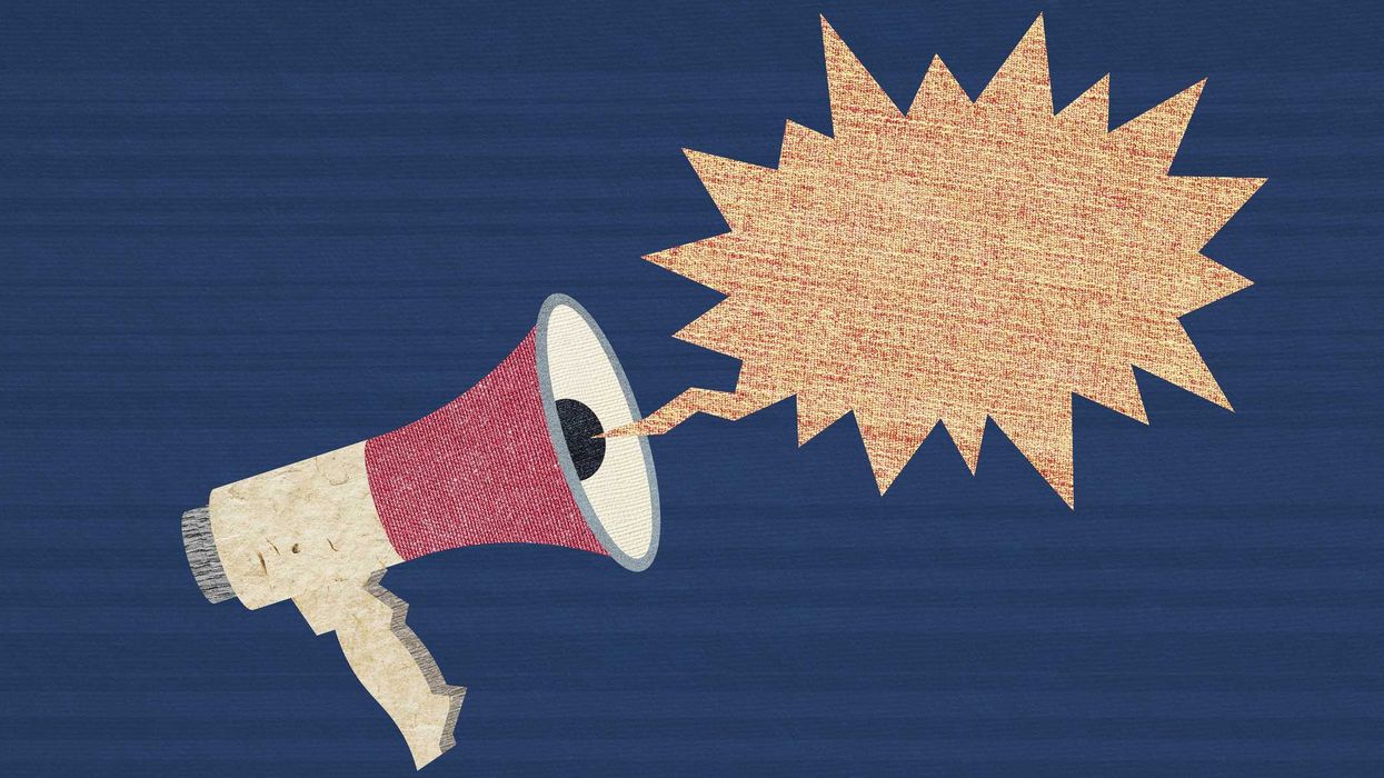An illustration of a megaphone with a speech bubble.