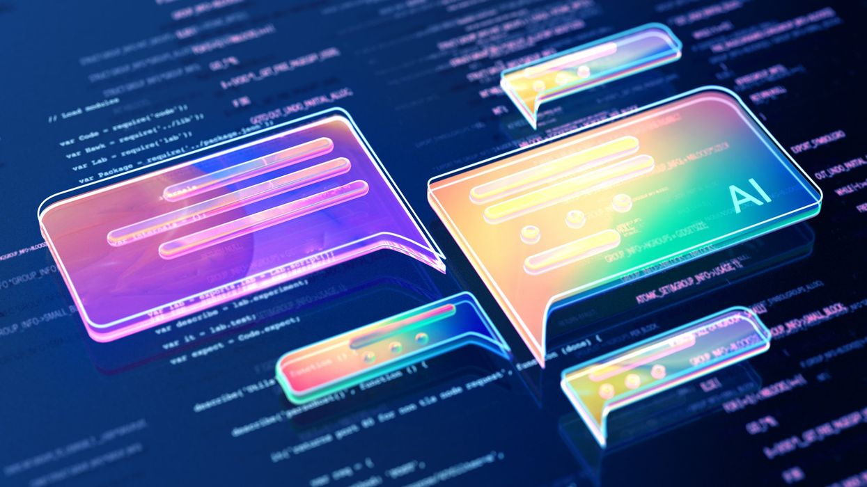 An illustration of AI chat boxes.