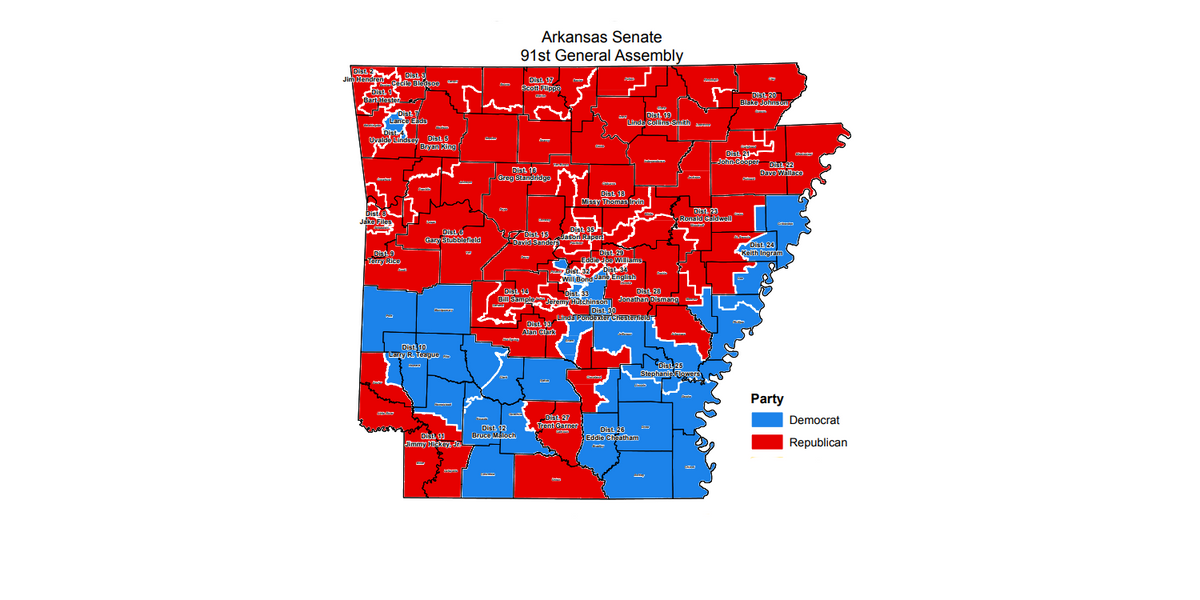 Arkansas state Senate districts