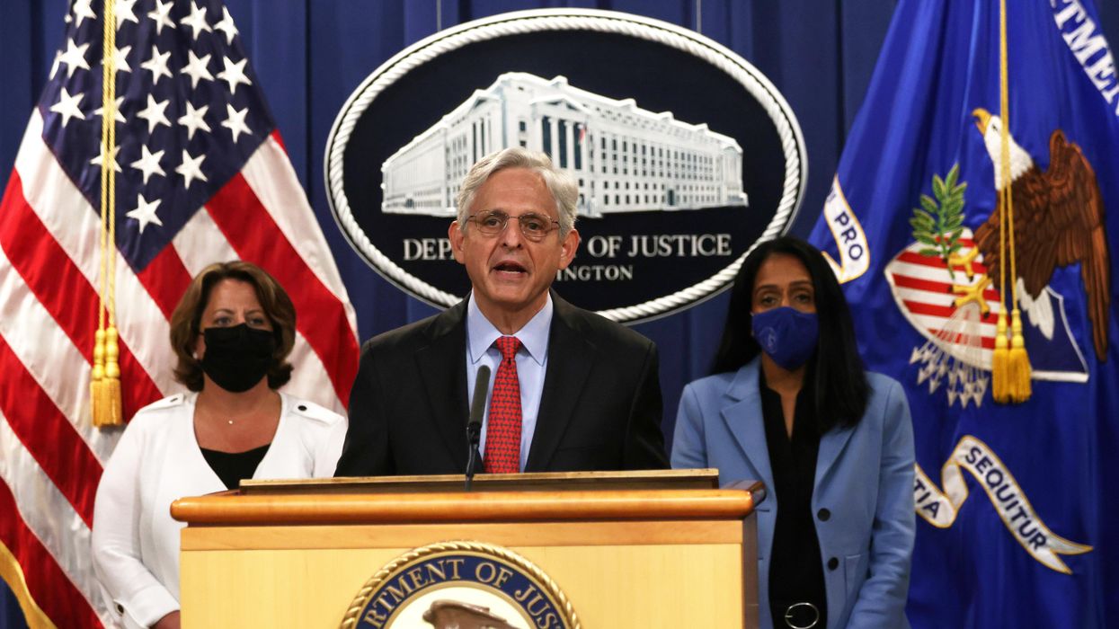 Attorney General Merrick Garland, Deputy Attorney General Lisa Monaco and Associate Attorney General Vanita Gupta, announces a federal lawsuit over Texas' new abortion law.
