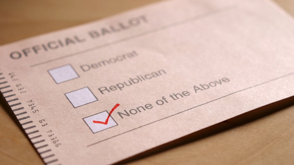 Ballot with "None of the Above" selected