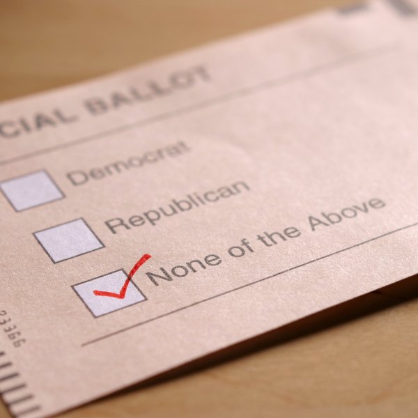 Ballot with "None of the Above" selected