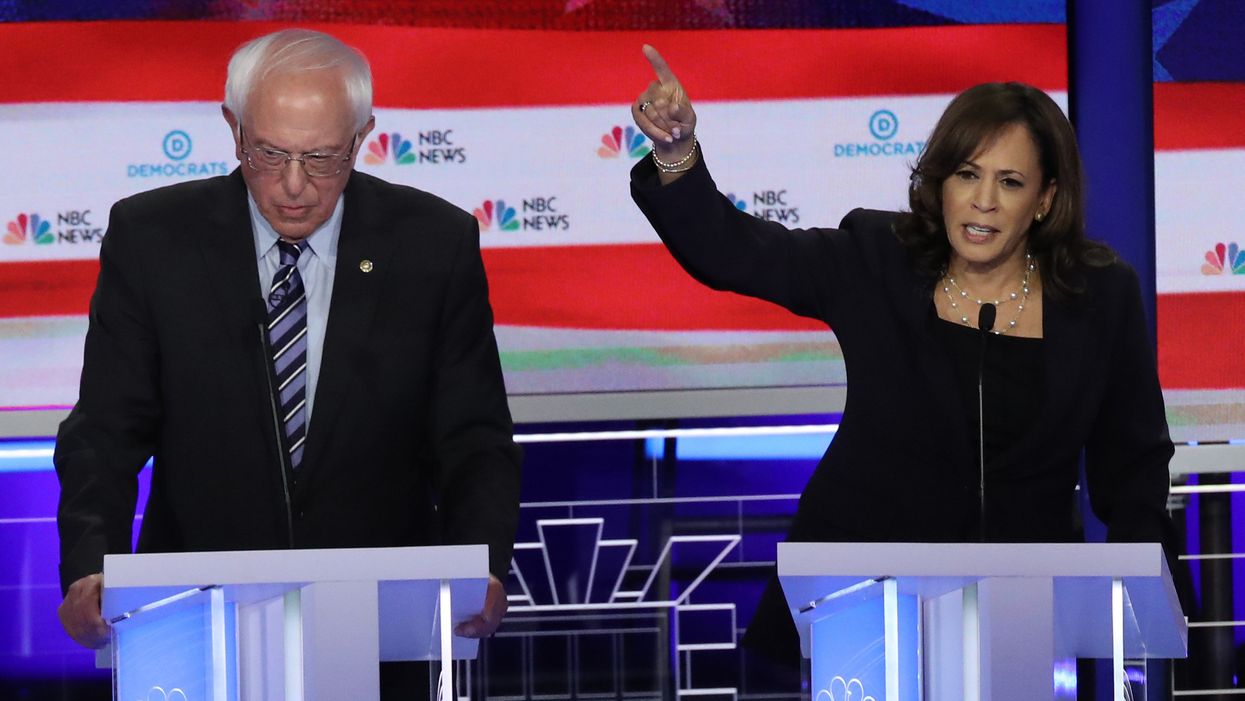 Bernie Sanders and Kamala Harris