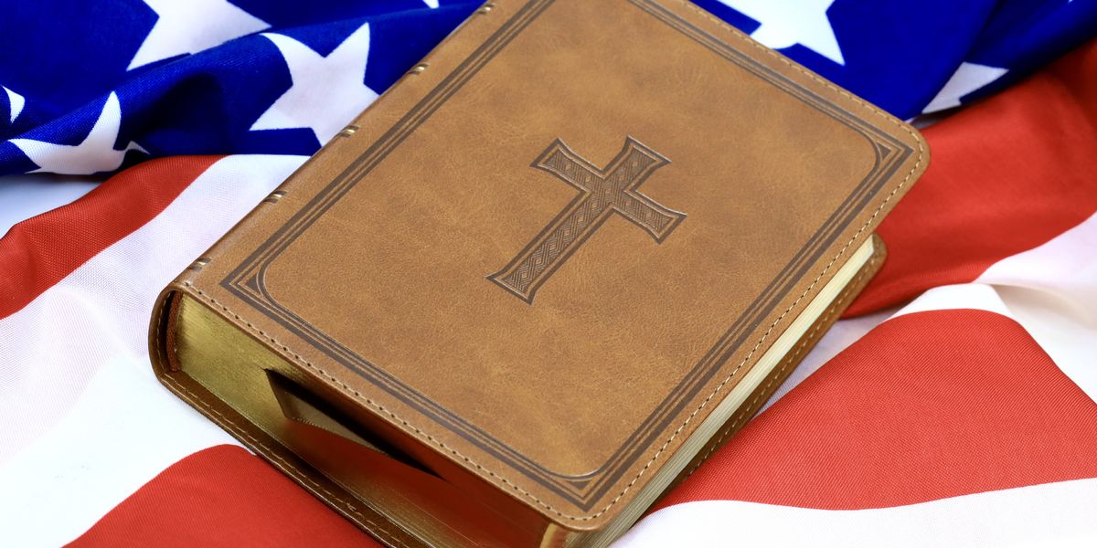 Bible on an American flag