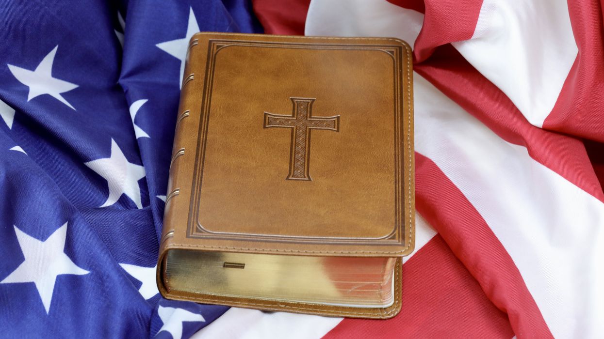 Bible on top of an American flag