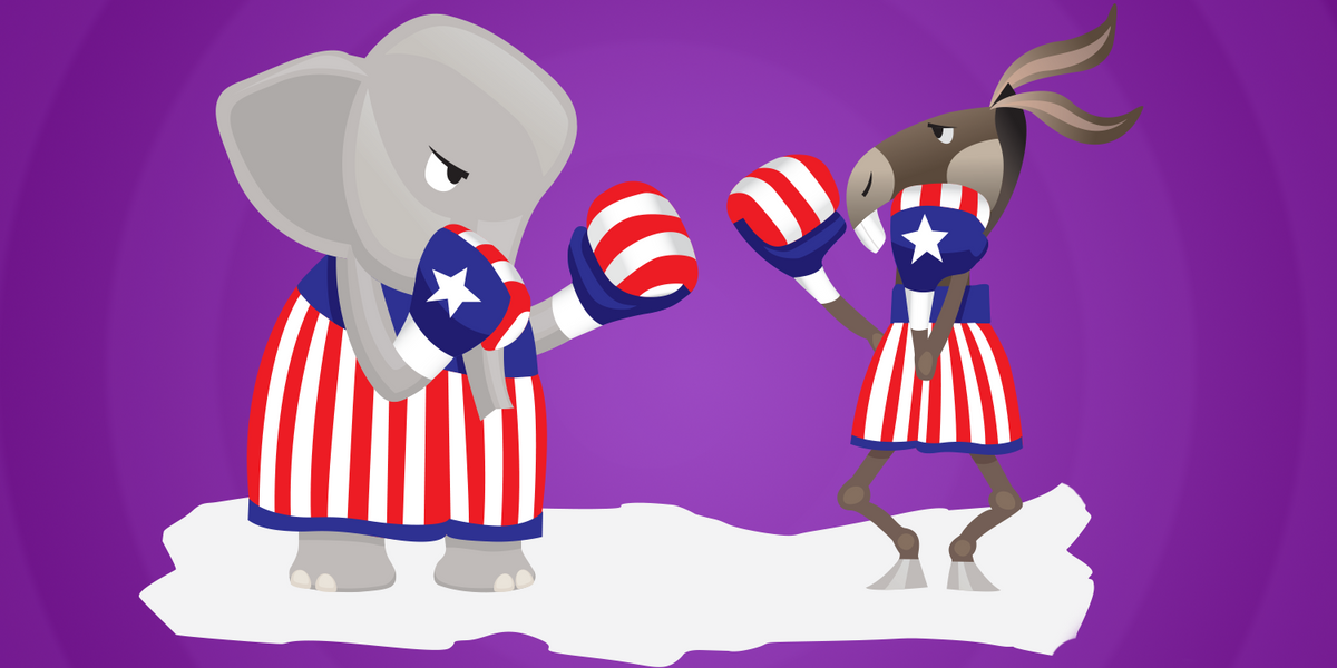 Boxing elephant and donkey