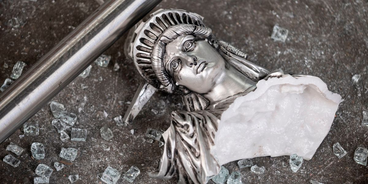 Broken Statue of Liberty figure