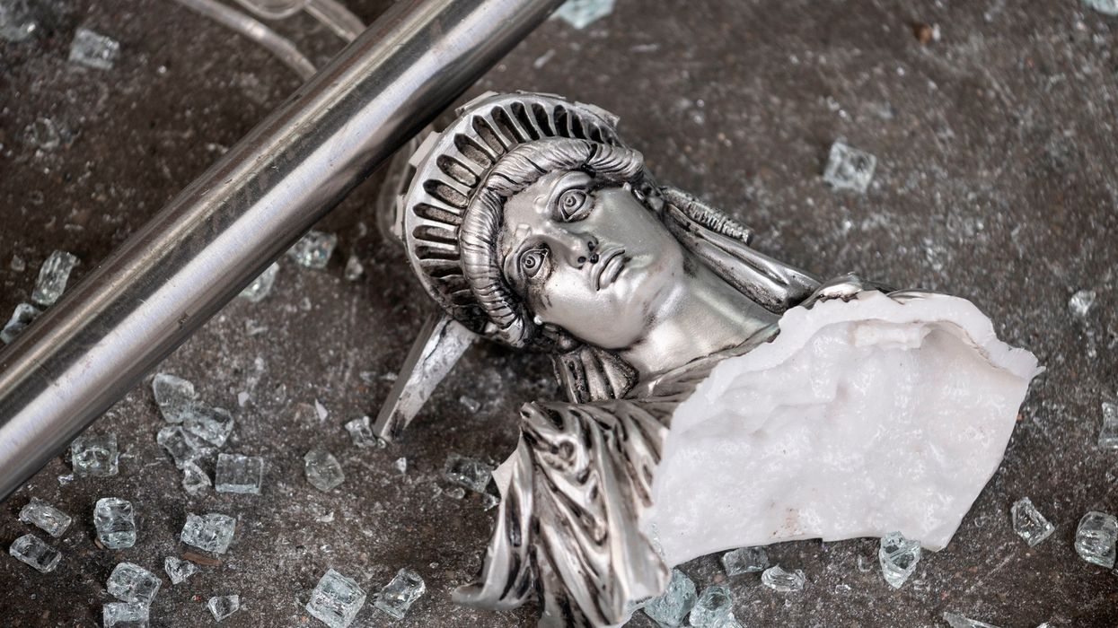 Broken Statue of Liberty figure