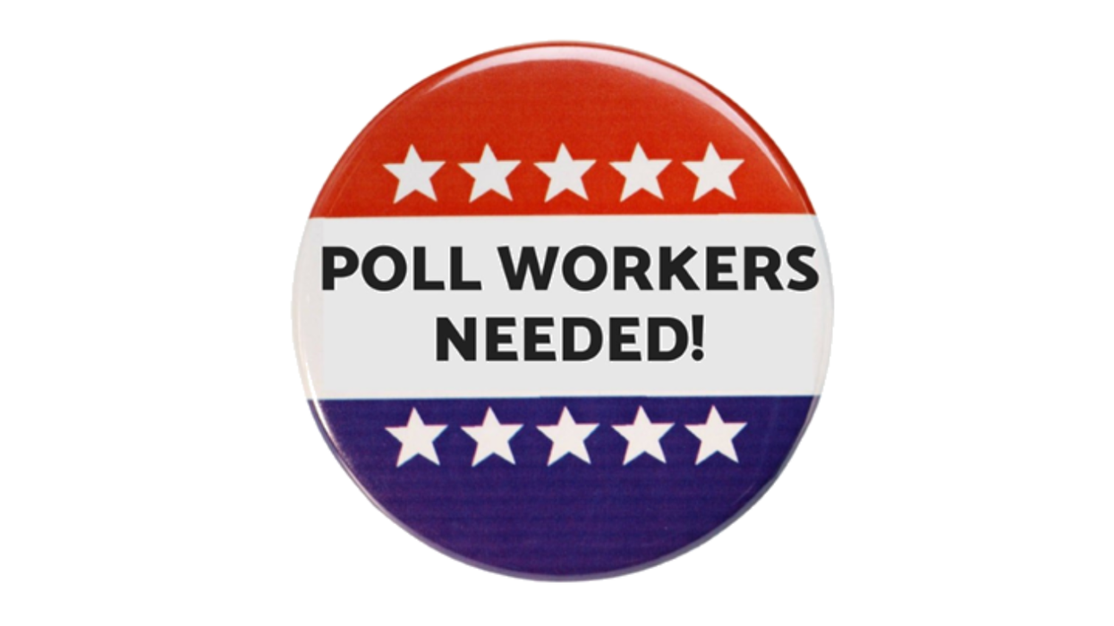 Button that says "Poll workers needed!"