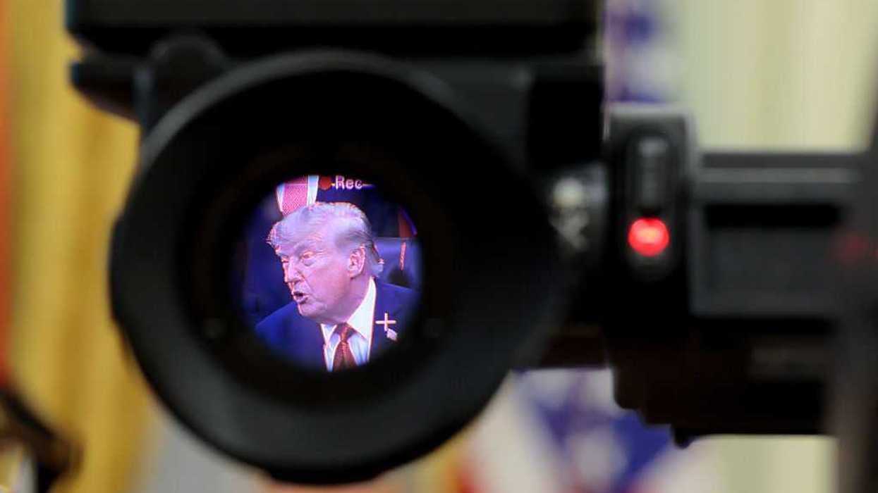 Camera pointing at Donald Trump