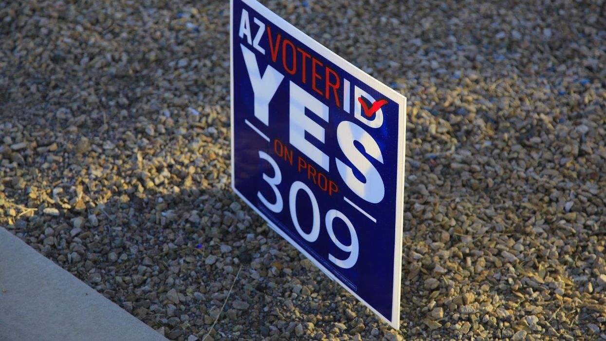 Campaign sign in support of a voter ID law in Arizona
