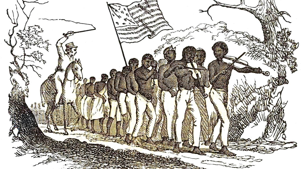 Cartoon depicting slavery