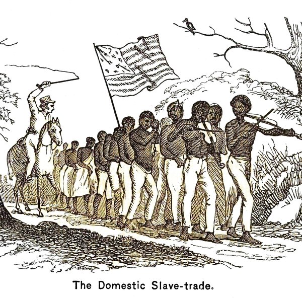 Cartoon depicting slavery