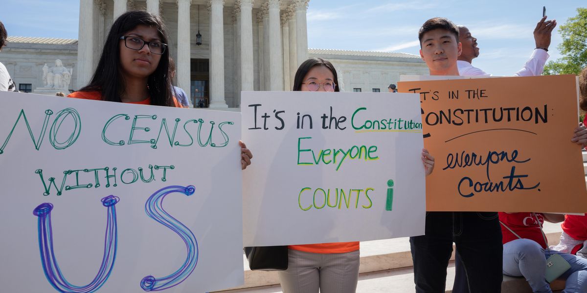 Census protest at Supreme Court