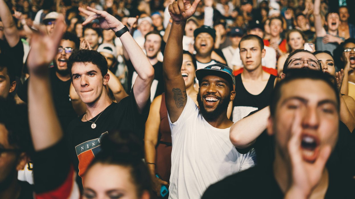 cheering crowd