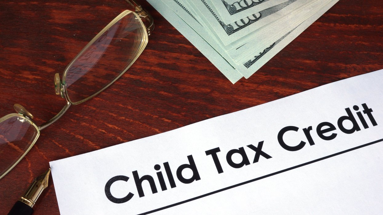 Child tax credit written on a paper.