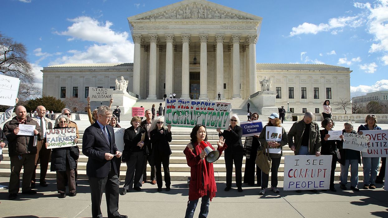 Citizens United protests at the Supreme Court