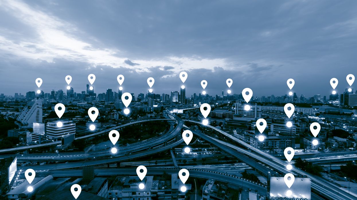 City with GPS markers