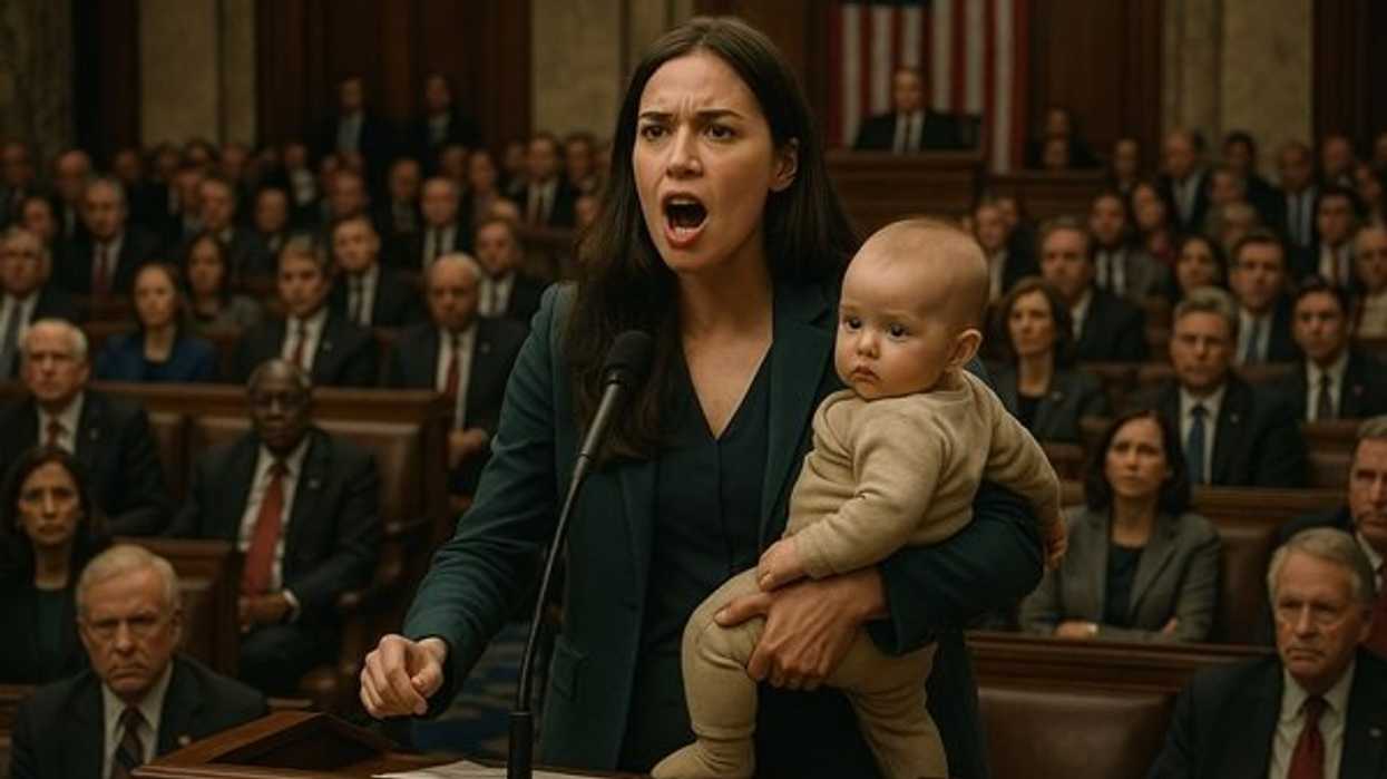 congresswoman yelling with a baby