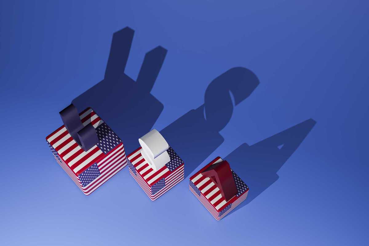 cubes with the united states flag and the word U.S.A, 3D render