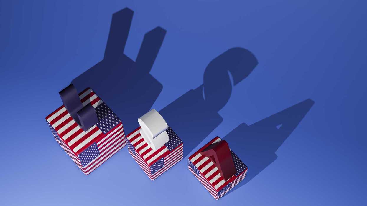 cubes with the united states flag and the word U.S.A, 3D render