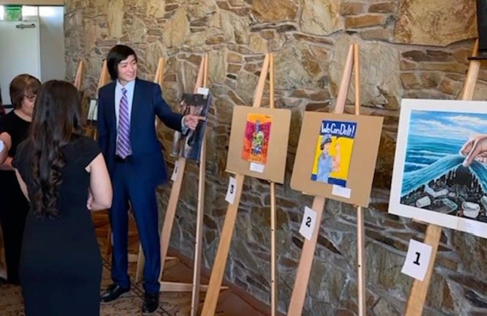 David Guo displaying art
