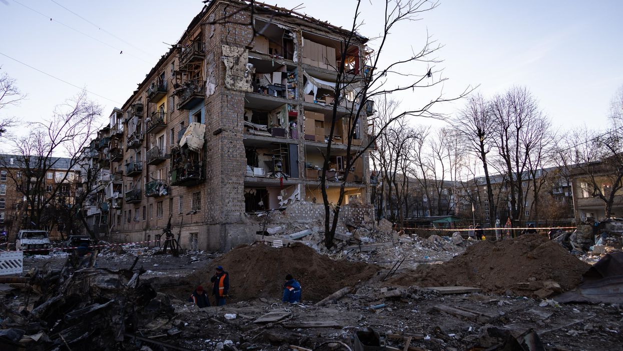 Destroyed building in Ukraine