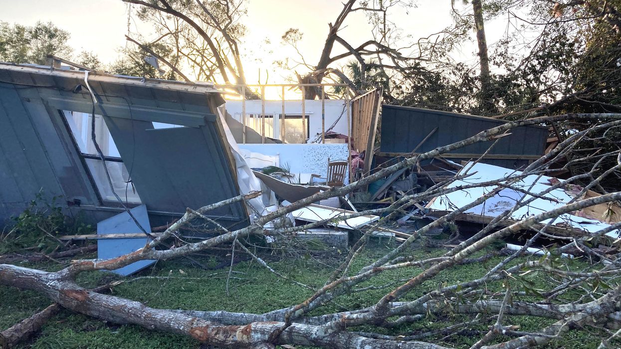 Destroyed mobile home
