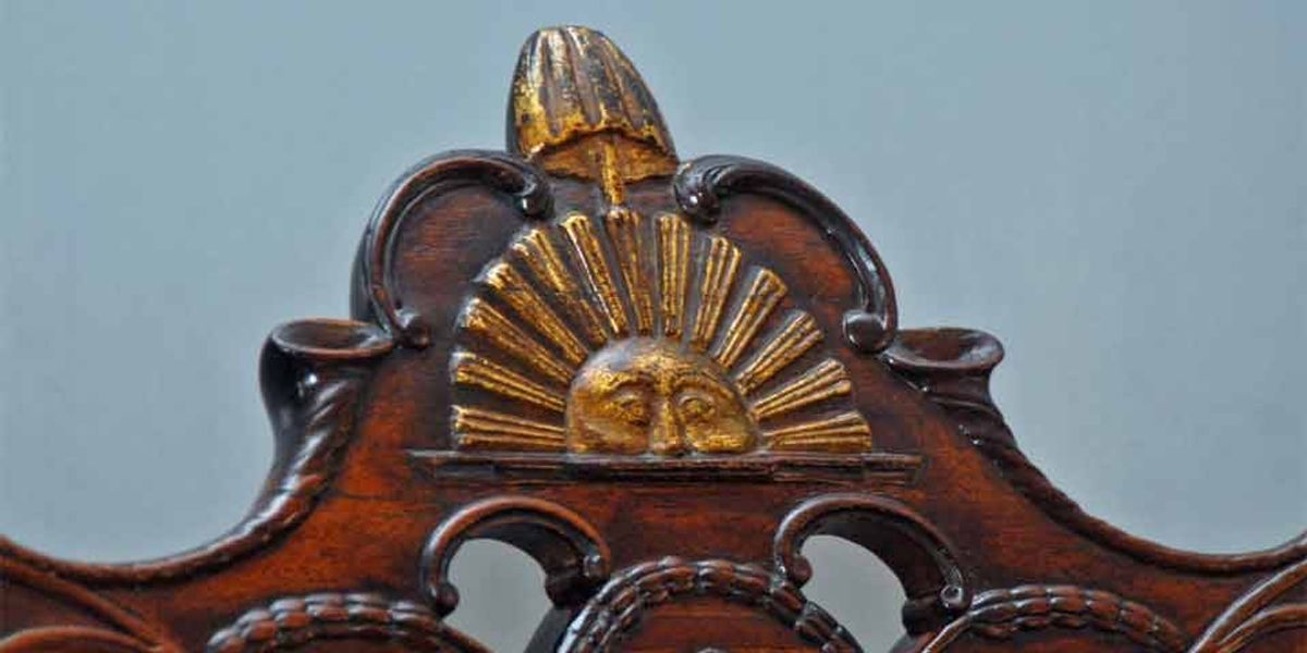 Detail of the "Rising Sun" chair