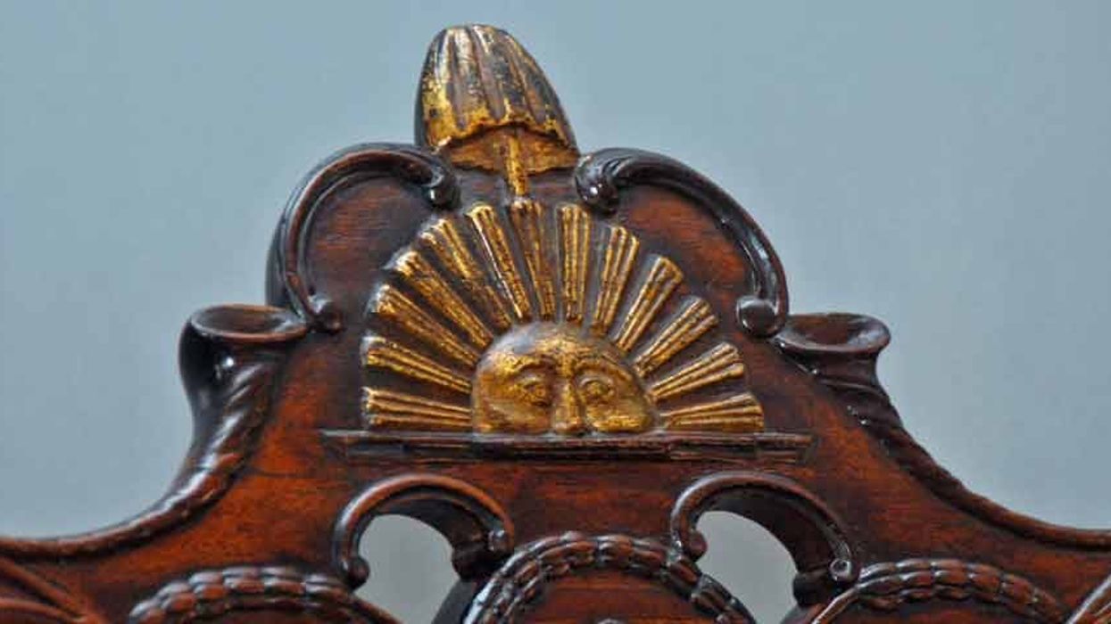 Detail of the "Rising Sun" chair