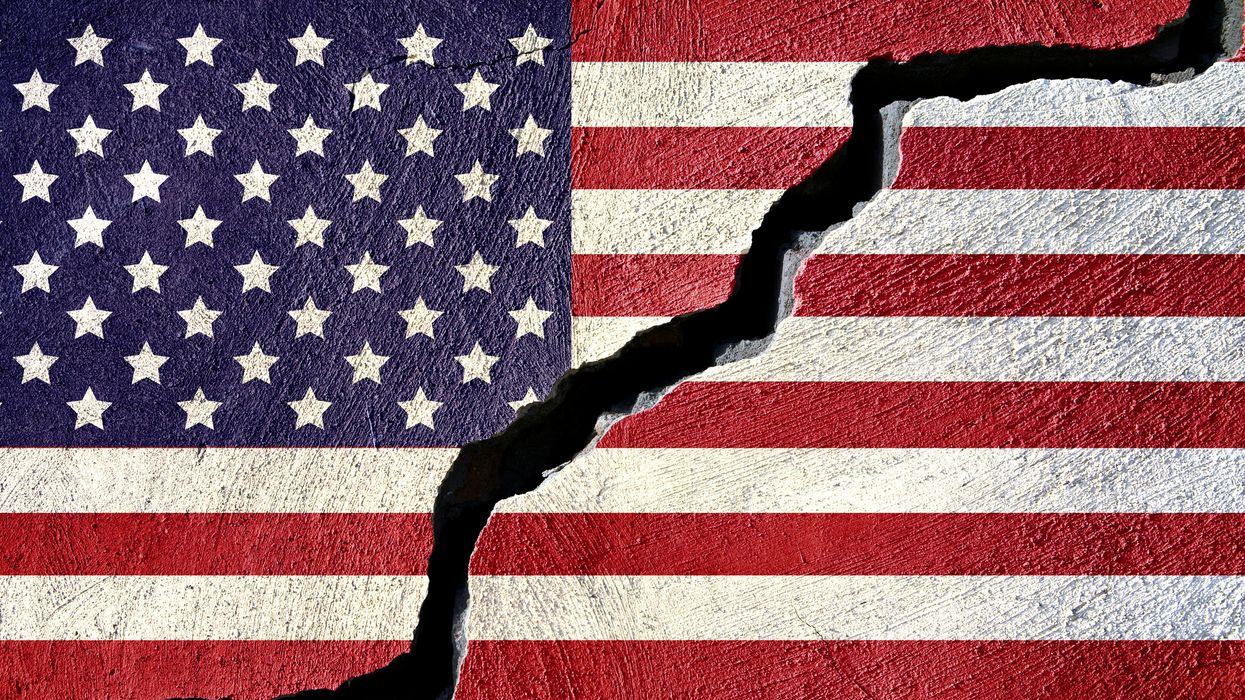 Divided American flag