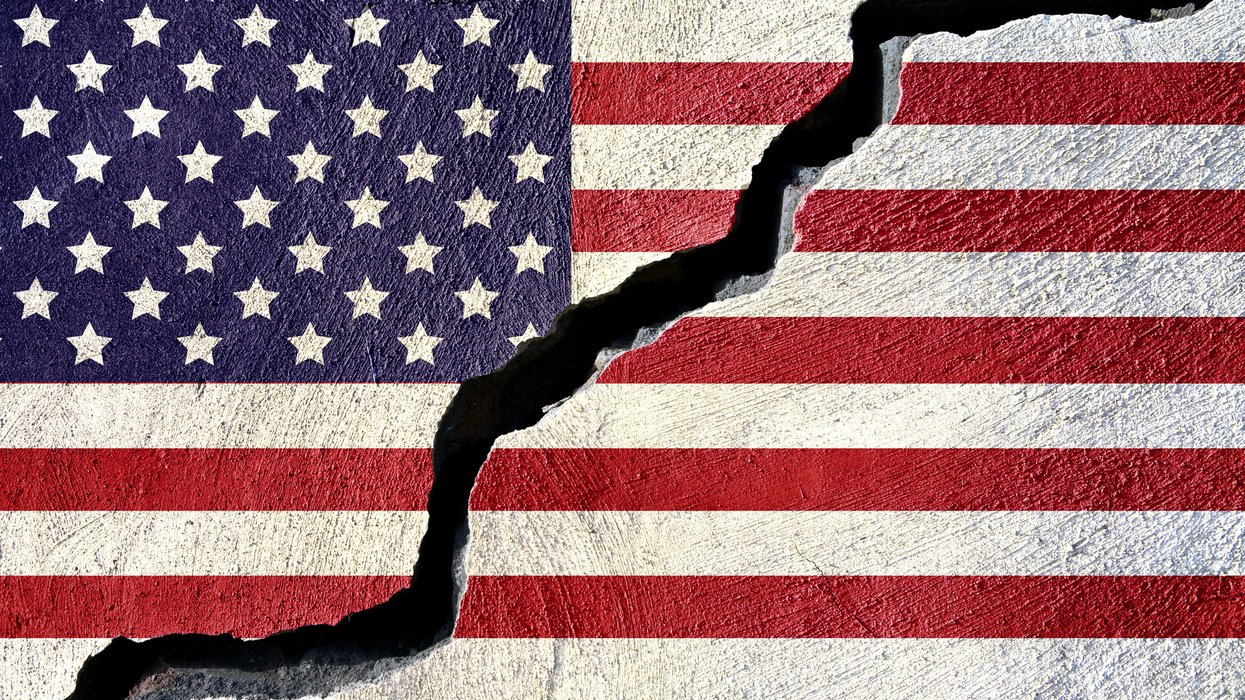 Divided American flag