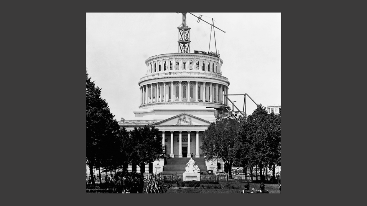 Dome of US Capitol Under Construction