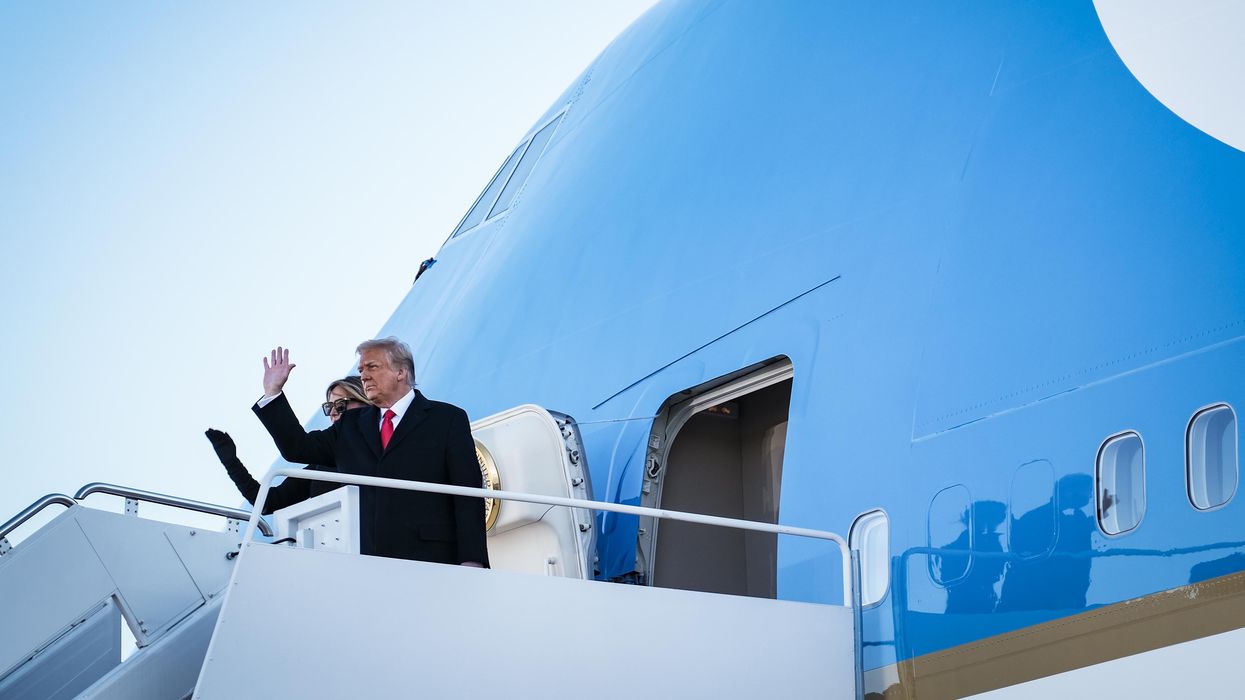 Donald and Melania Trump leave Washington at the end of his term